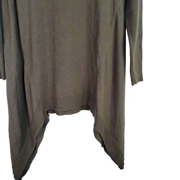 Chico's Women's Cashmere Blend Turtleneck Asymmetrical Green Sweater Size M (1) - Picture 11 of 12